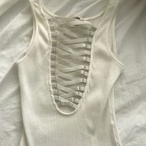 LF White lace up bodysuit